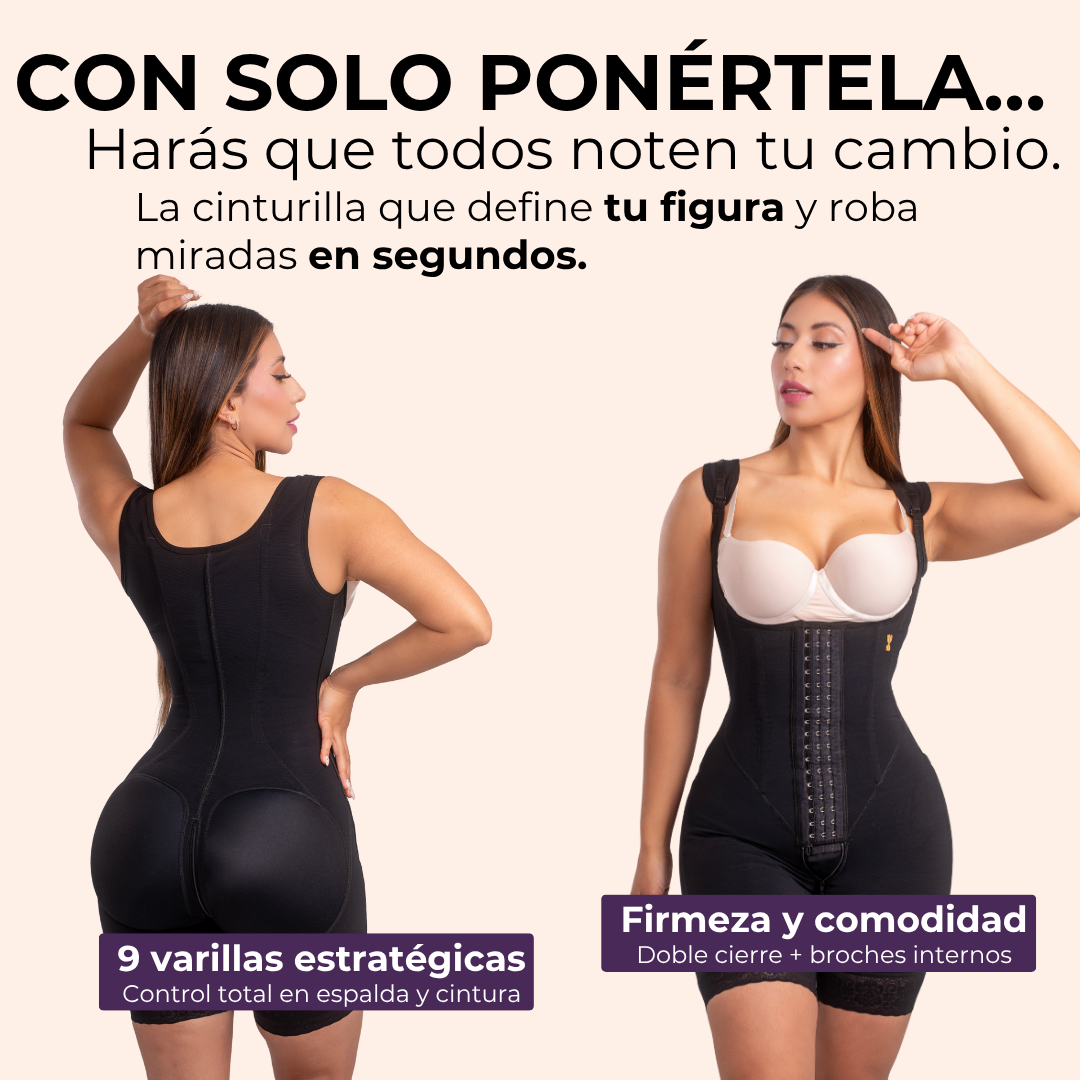 Faja Corset 9 varillas cola tira ancha invisible 3 broches