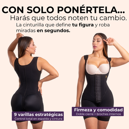 Faja Corset 9 varillas cola tira ancha invisible 3 broches