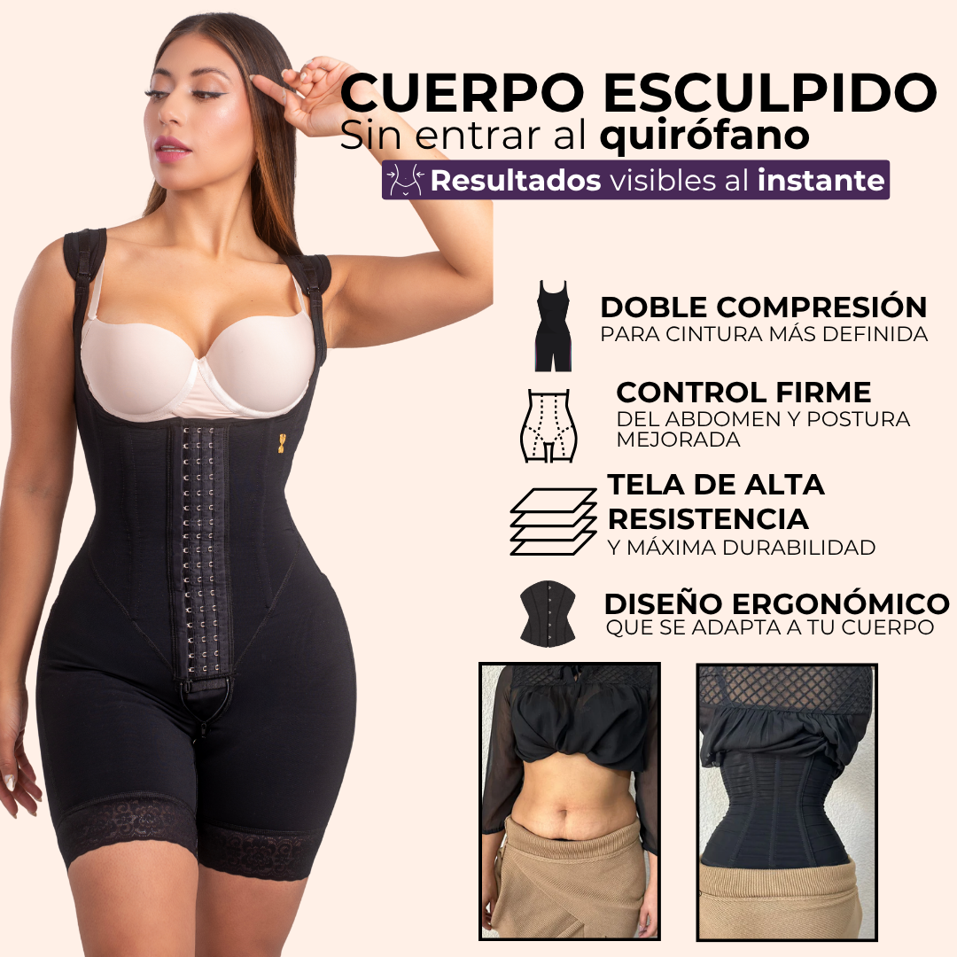 Faja Corset 9 varillas cola tira ancha invisible 3 broches