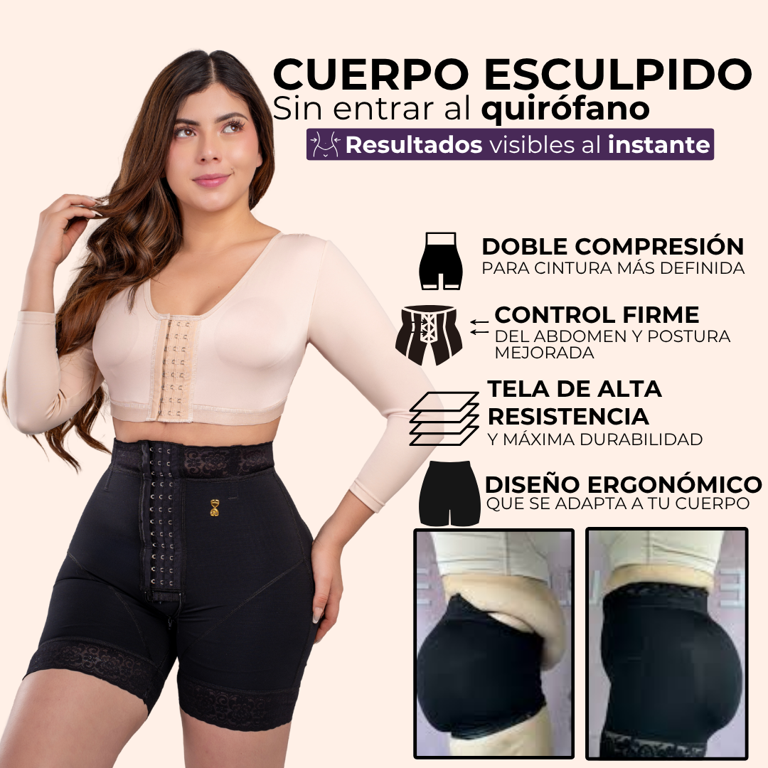 Faja Shorth Powernet cola invisible media pierna cierre invisible