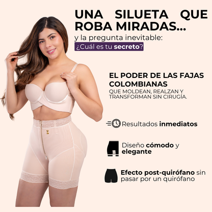 Faja Shorth Powernet cola invisible media pierna cierre invisible